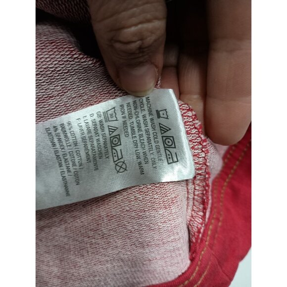 Denim&Co Denim Jacket Womens Size 1X Red Preppy Outdoor Stretch Button Front - Picture 6 of 9